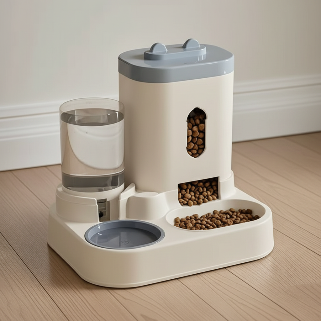 Automatischer Wasser und Futter Spender für Hunde und Katzen - Detailansicht PfotenOase