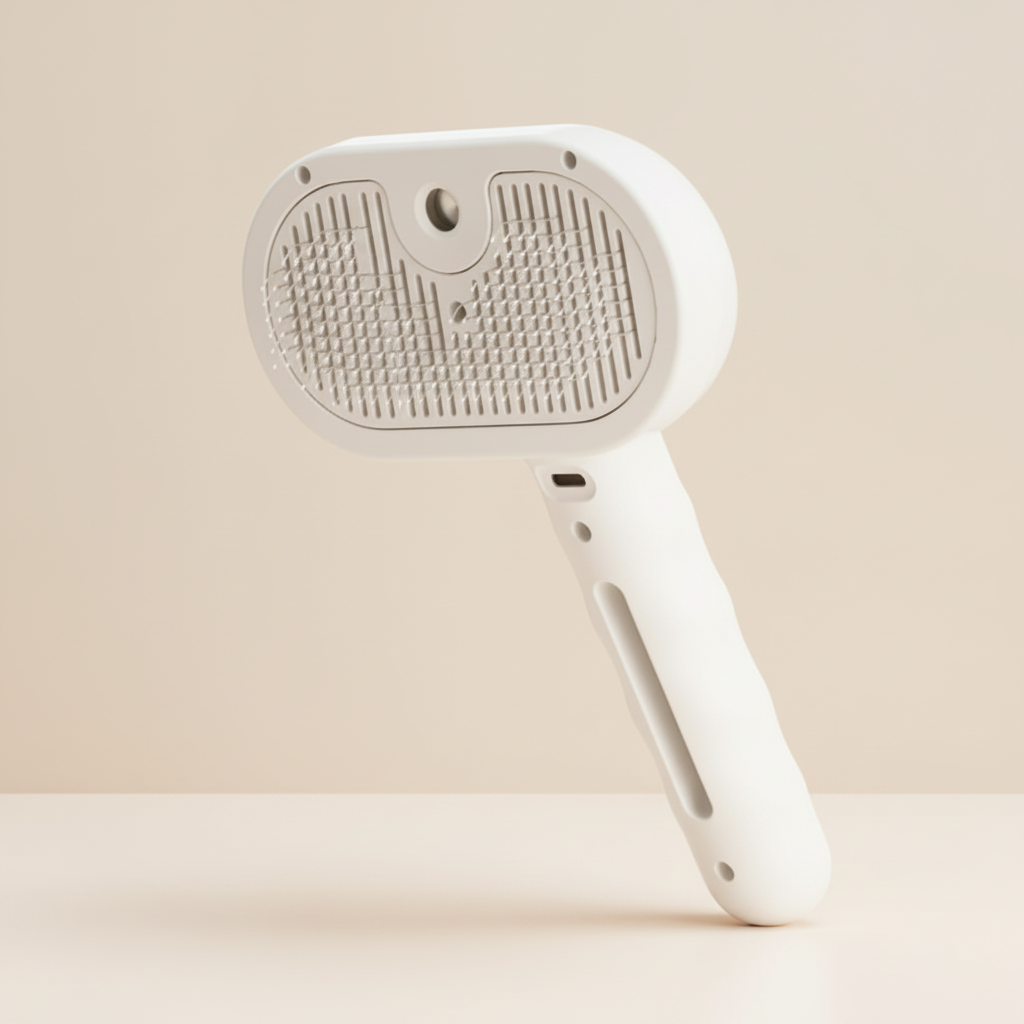 SteamPurr Brush in weiß perfekt für Tiere die viel Fell verlieren/Tierliebe.cat